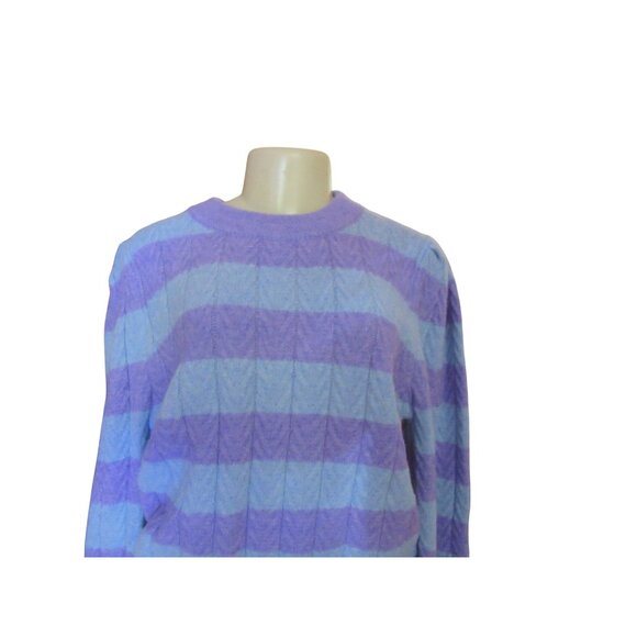 New w Tags FRNCH Paris Neve Violet & Blue Swirl Sweater Size M - Picture 2 of 5